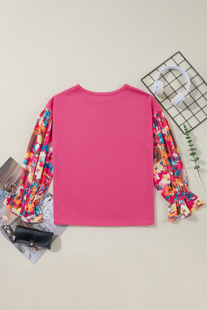 Pink Ruffled Sleeve Top