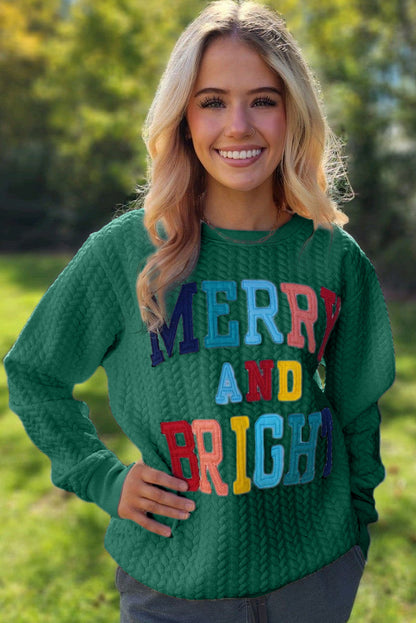 7Green Merry And Bright Cable Knit Pullover Sweatshirt. GCollection