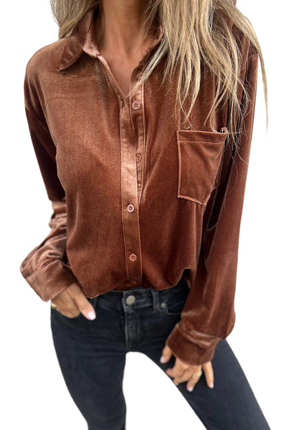 Chestnut Chest Velvet Shirt