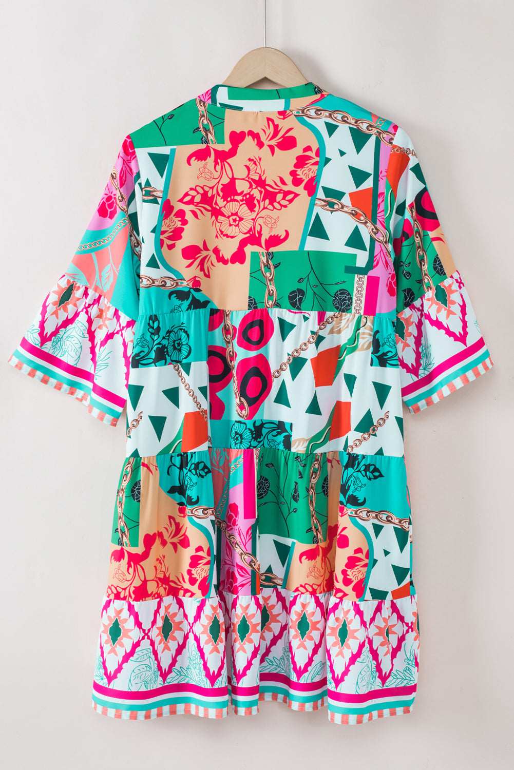 Multicolour Abstract Printed Half Sleeve Dress. GCollection