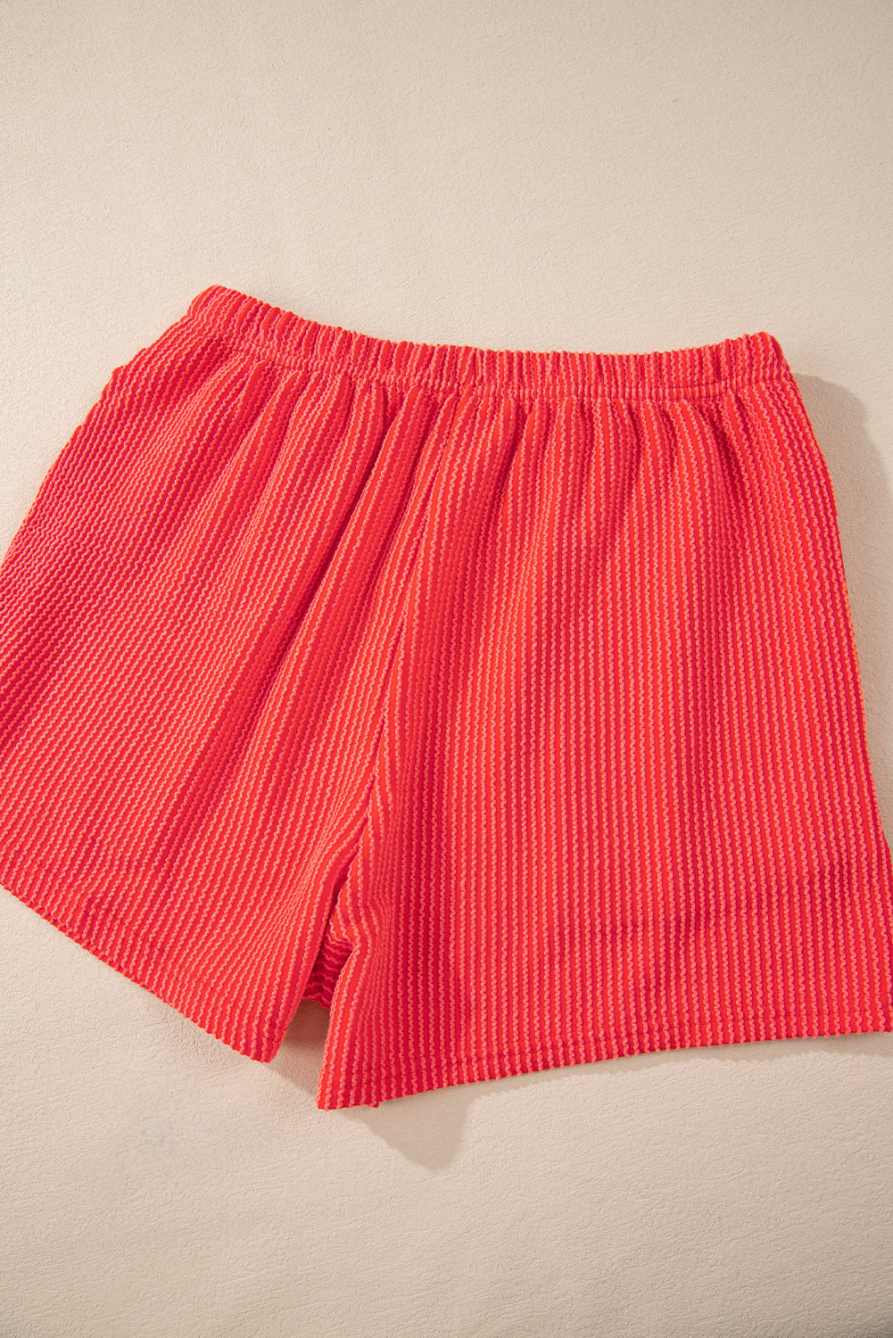 Orange Knit Long Sleeve Top and High Waist Shorts Set. GCollection