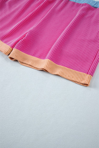 Pink Textured Contrast Trim Set. PSCollection