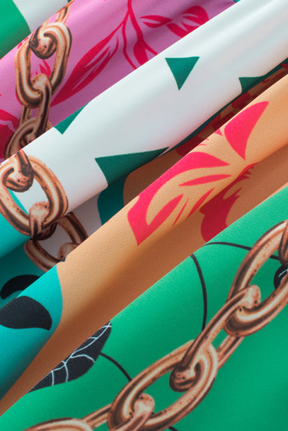 Multicolour Abstract Printed Half Sleeve Dress. GCollection