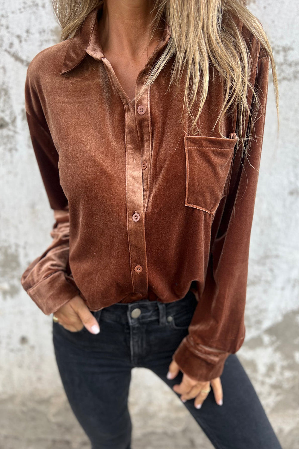 Chestnut Chest Velvet Shirt