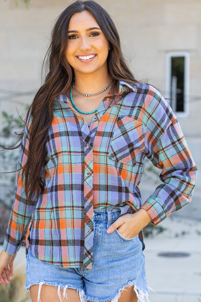 Orange Plaid  Vintage Shirt. GCollection