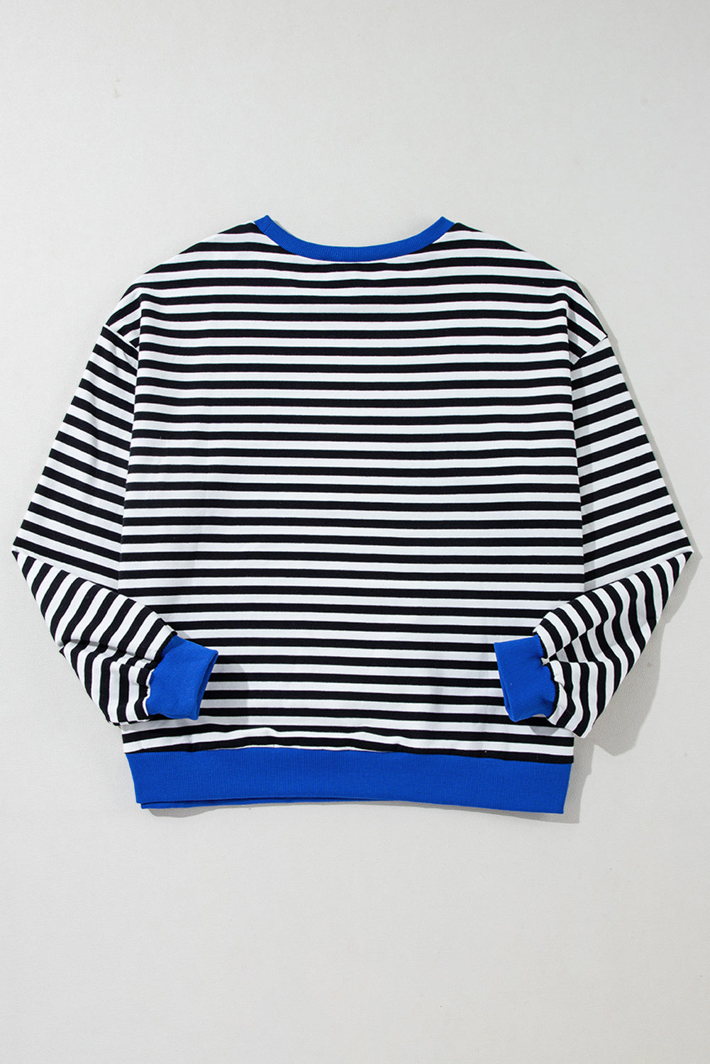 Black Stripe Oversized Contrast Trim Sweatshirt. GCollection