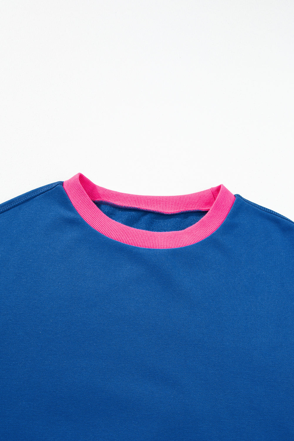 Blue Colorblock Bubble Sleeve Sweatshirt. GCollection