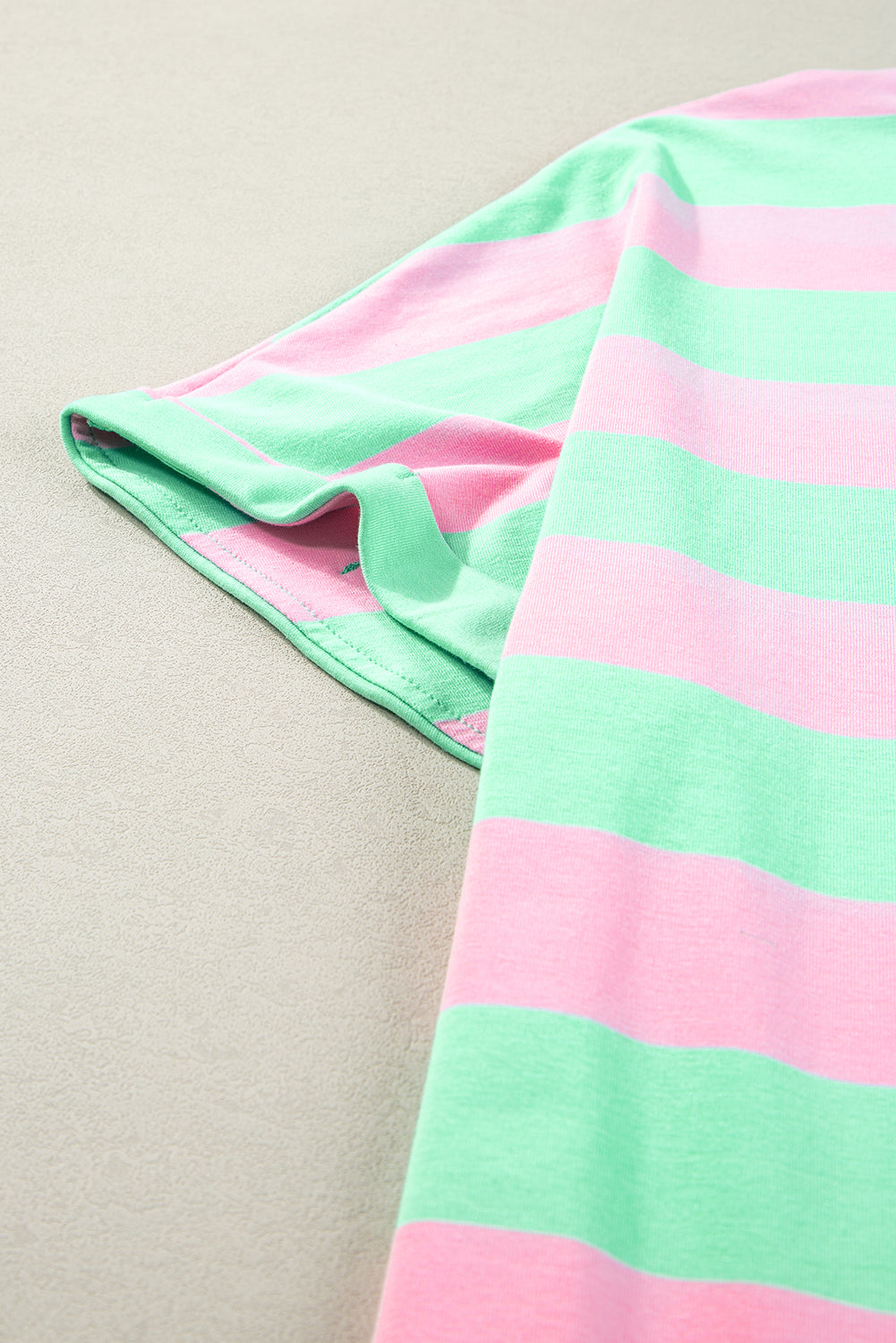 Pink Stripe Colorblock  Loose Tee. GCollection