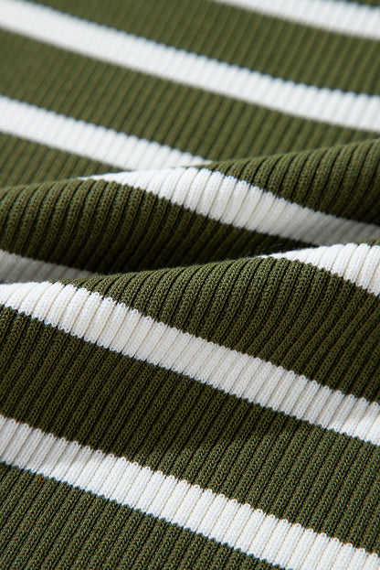 Green Stripe  Slim Fit Sweater. GCollection