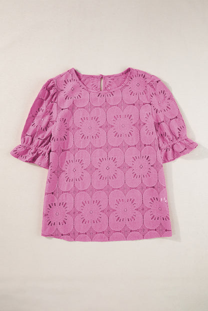 Pink Flounce Sleeve Top. GCollection