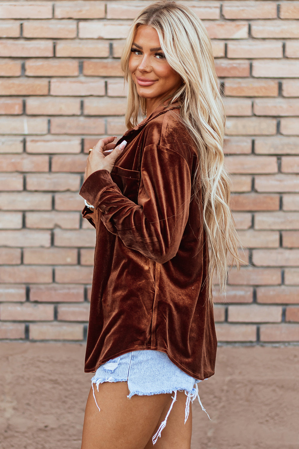 Chestnut Chest Velvet Shirt