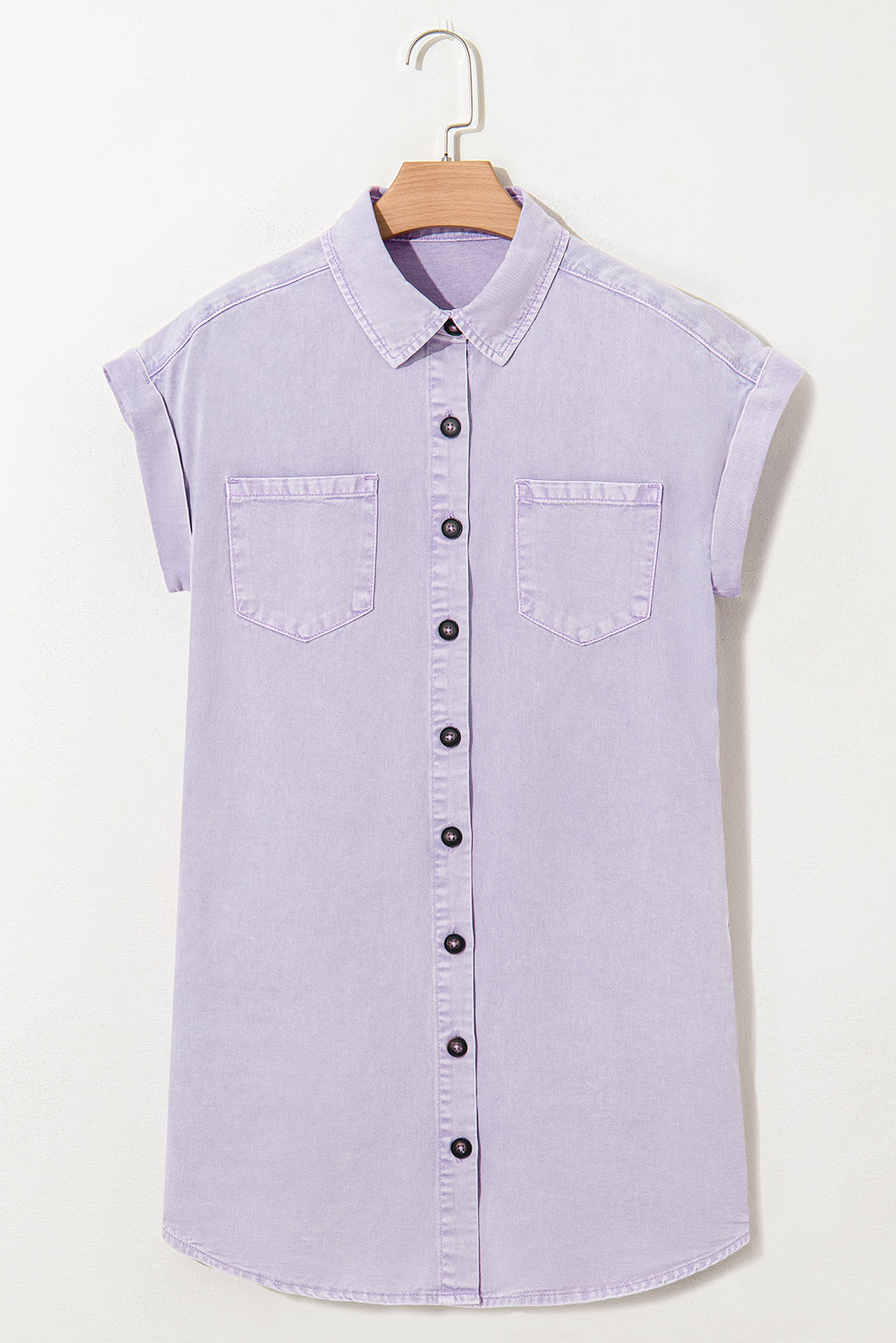 Orchid Petal Short Sleeve Denim Shirt Dress. GCollection