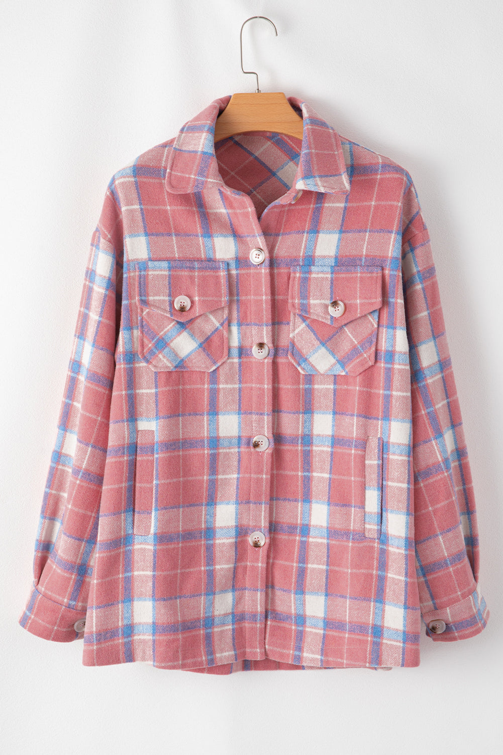 Pink Plaid Button Up Shacket. GCollection