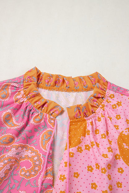 Pink Boho Paisley Floral Mixed Patchwork. PSCollection