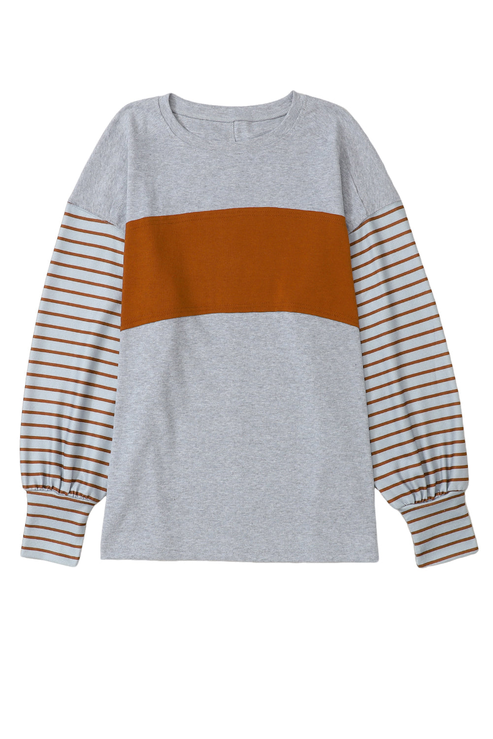 Gray Colorblock Striped Top. GCollection