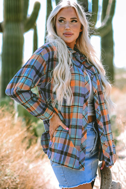 Orange Plaid  Vintage Shirt. GCollection