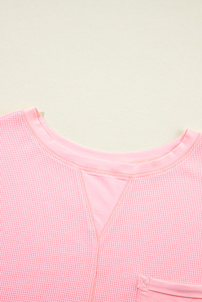 Pink Ribbed Exposed Seam Tee and Shorts Set. PSCollection