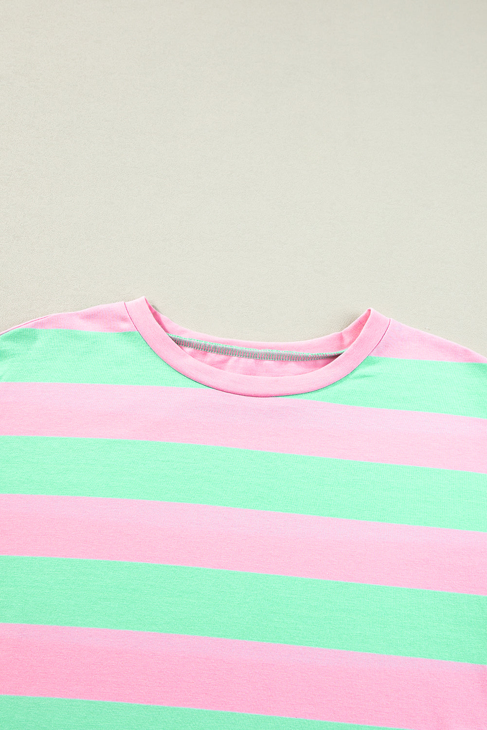 Pink Stripe Colorblock  Loose Tee. GCollection