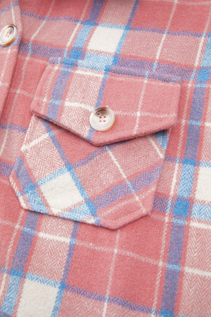 Pink Plaid Button Up Shacket. GCollection