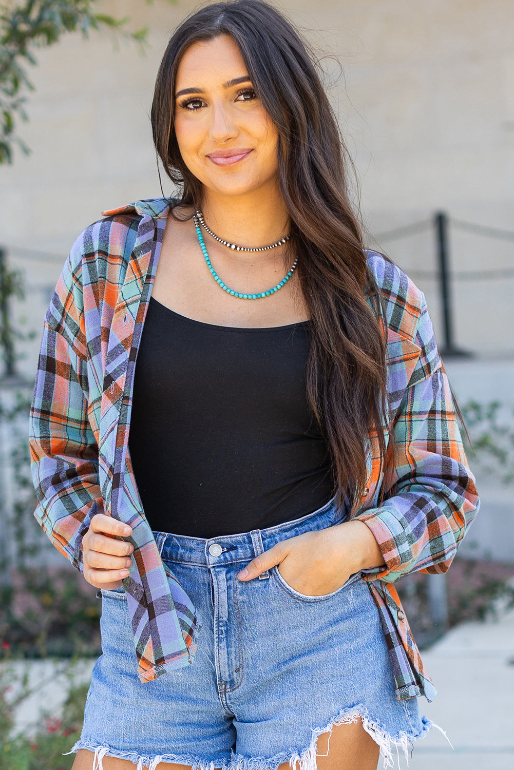 Orange Plaid  Vintage Shirt. GCollection