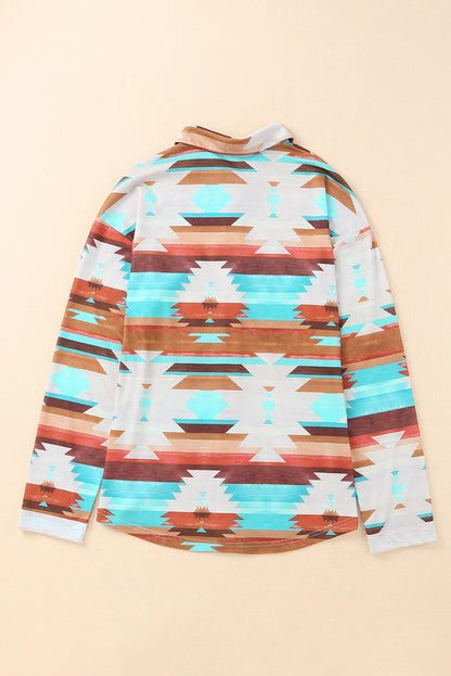 Aztec Print Long Sleeve Shirt. GCollection