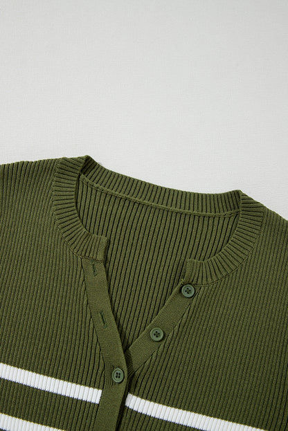 Green Stripe  Slim Fit Sweater. GCollection