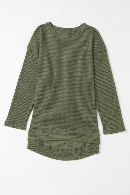 Green Waffle Knit Oversized Top. GCollection