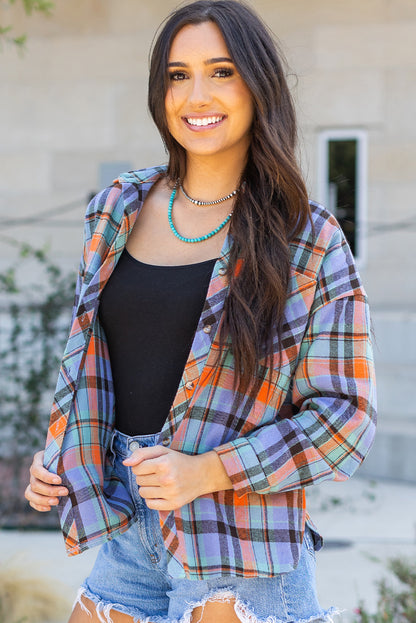 Orange Plaid  Vintage Shirt. GCollection