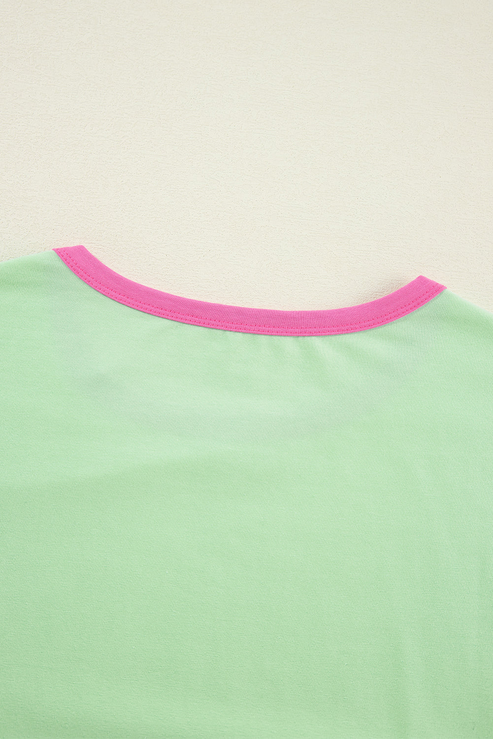 Green Colorblock Long Sleeve Loose Top. GCollection