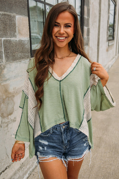 Green Exposed Seam Loose Top. GCollection