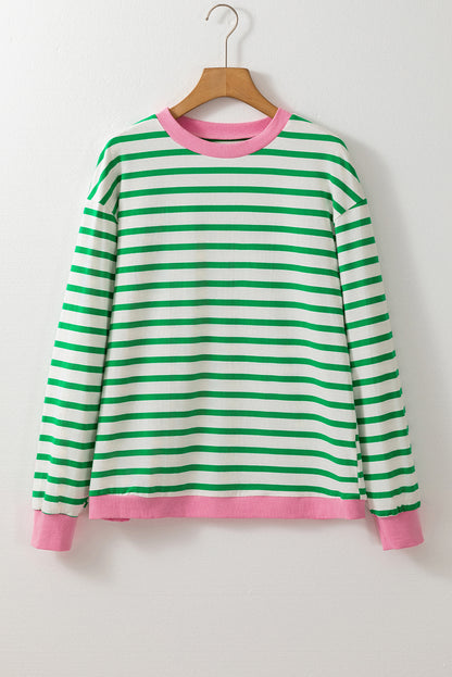 Bright Green Striped Long Sleeve Top. GCollection