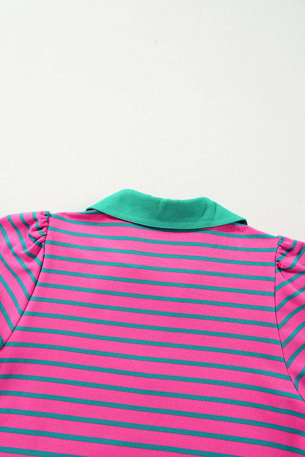 Pink Stripe Collared V Neck T Shirt Dress. GCollection