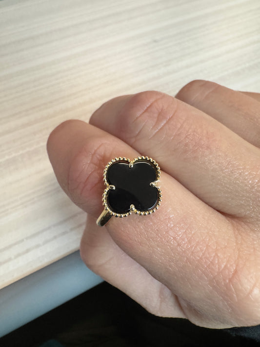 14K solid gold flower ring