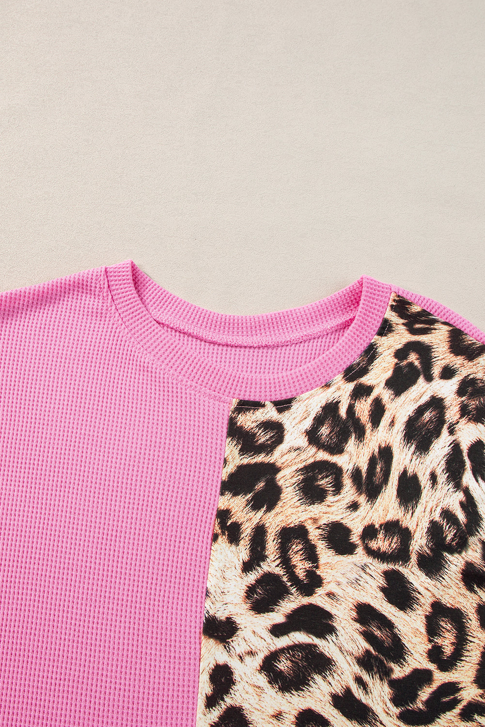 Leopard Colorblock Waffle Knit Top. GCollection