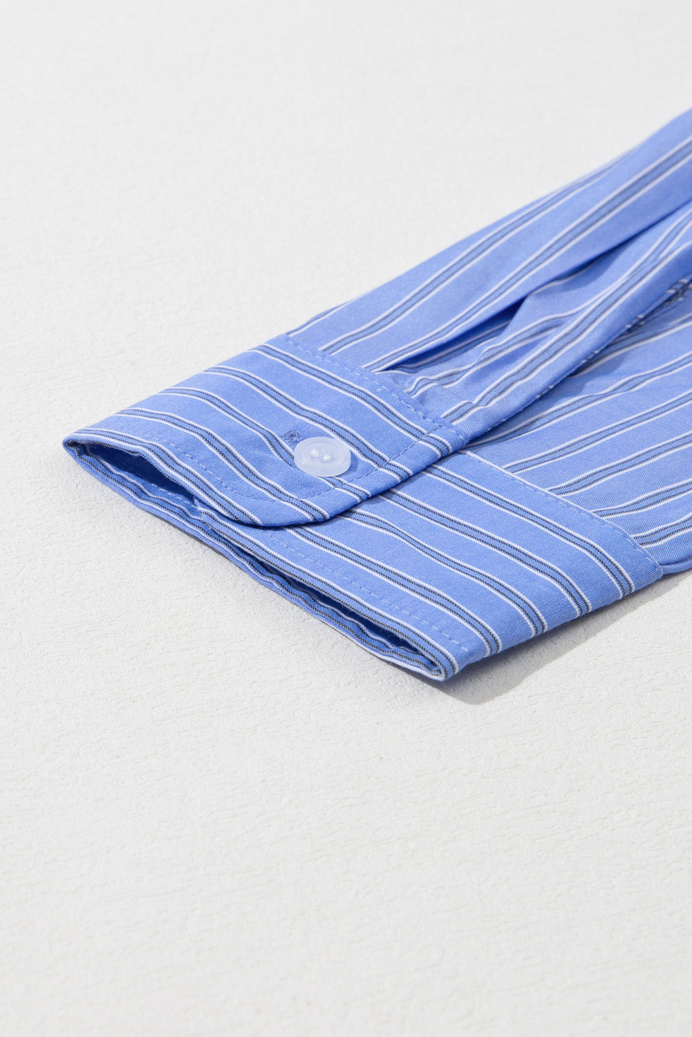 Blue Stripe Button Up Oversized Casual Shirt. GCollection