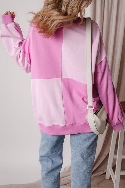 Pink Colorblock Oversize Sweatshirt. GCollection