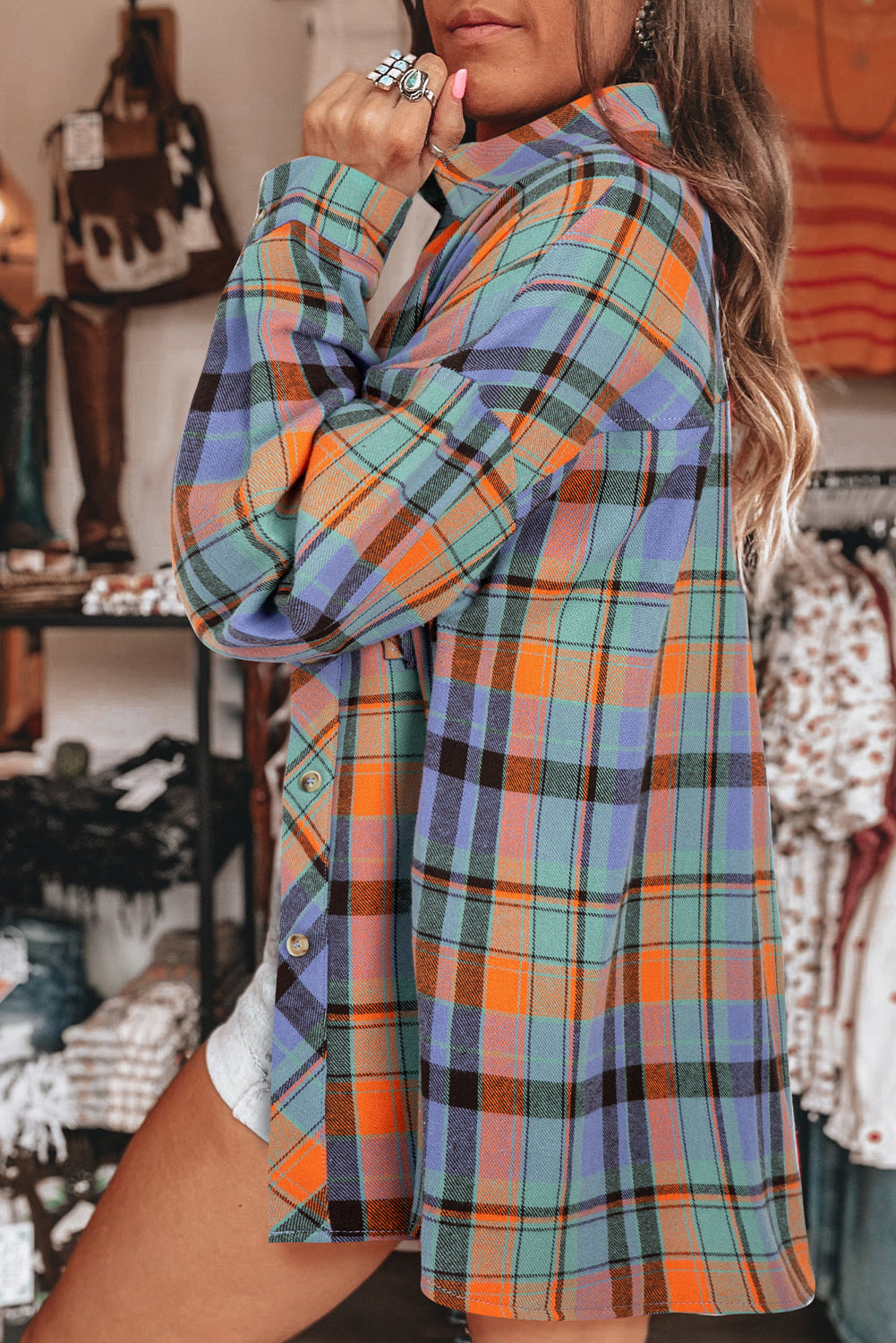 Orange Plaid  Vintage Shirt. GCollection