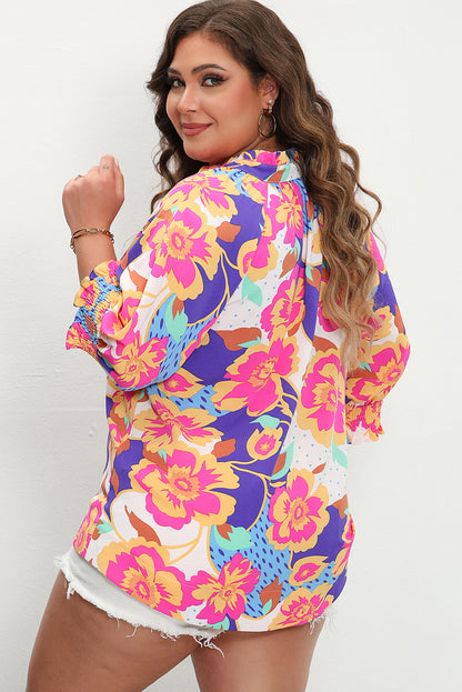 Rose Floral Print Blouse. PSCollection