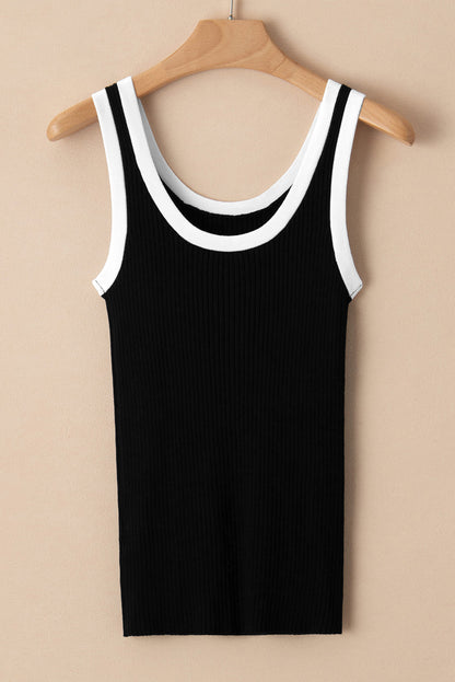 Black Colorblock  Tank Top. GCollection