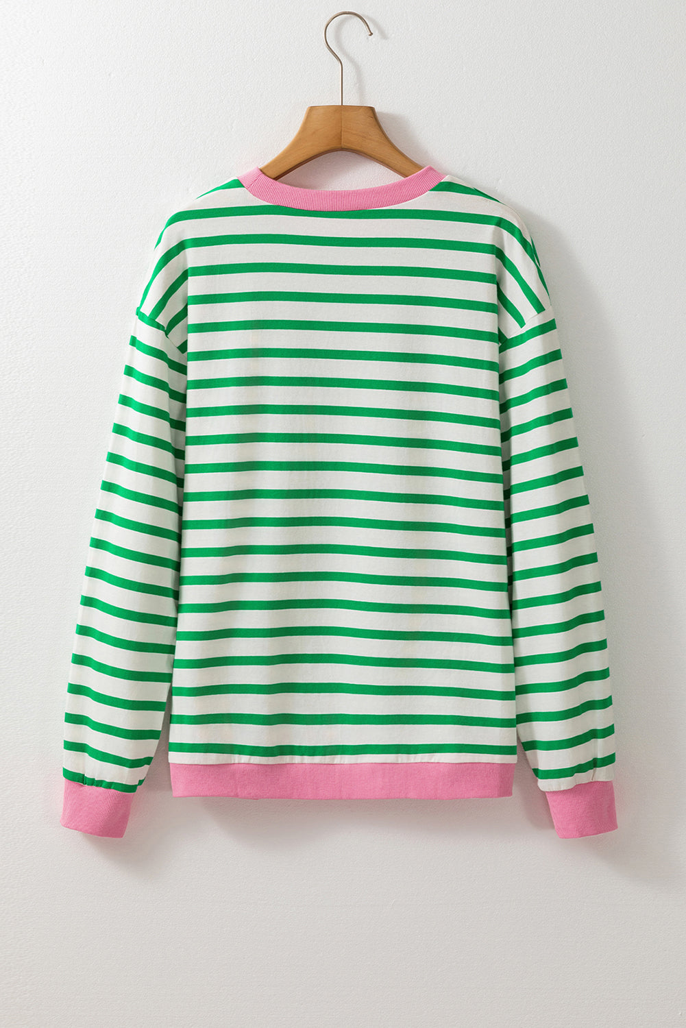 Bright Green Striped Long Sleeve Top. GCollection