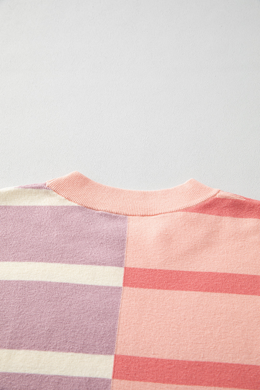 Pink Stripe Colorblock Oversized Sweater. GCollection