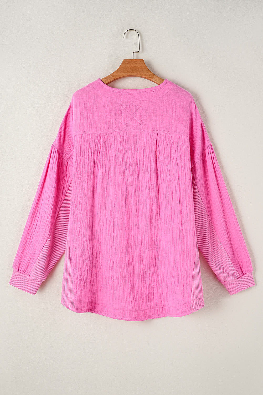 Half Buttons Chest Pocket Drop Sleeve Top. PSCollection