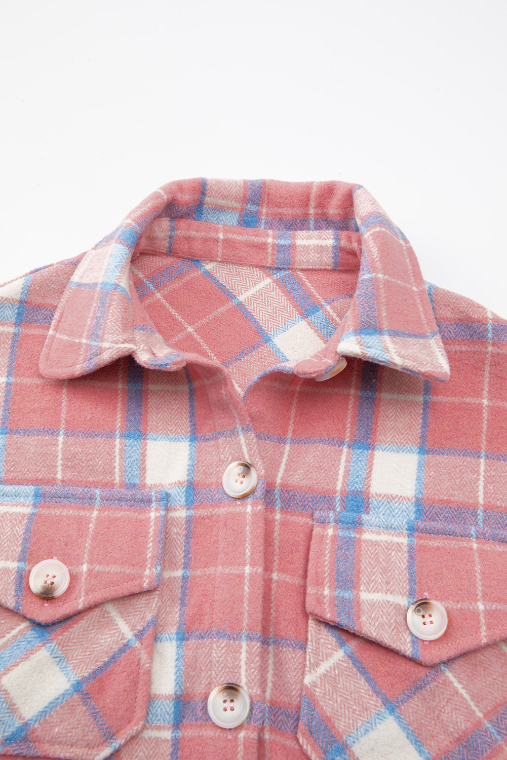 Pink Plaid Button Up Shacket. GCollection