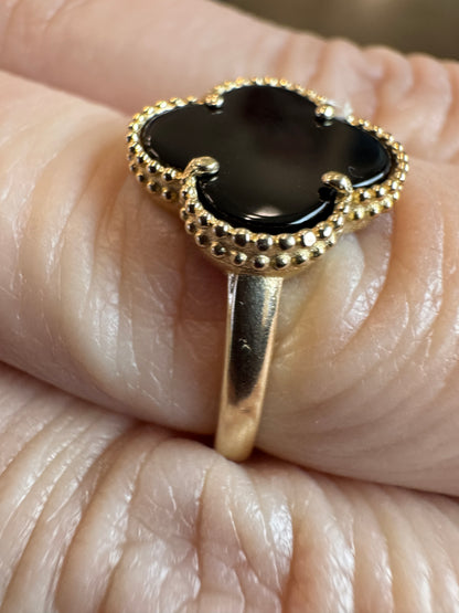 14K solid gold flower ring