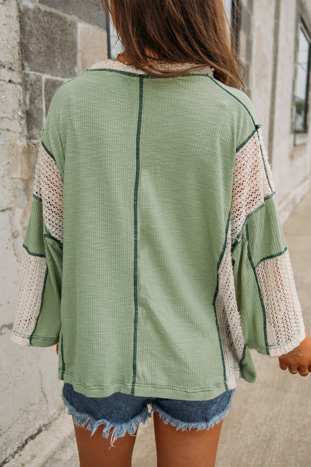 Green Exposed Seam Loose Top. GCollection