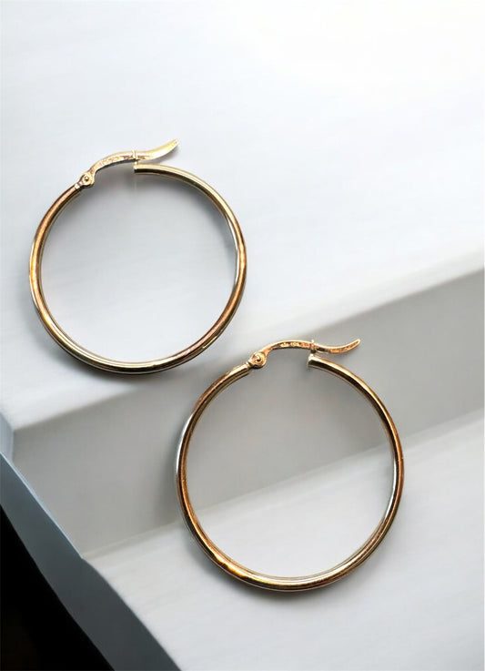 10 K gold plain hoops