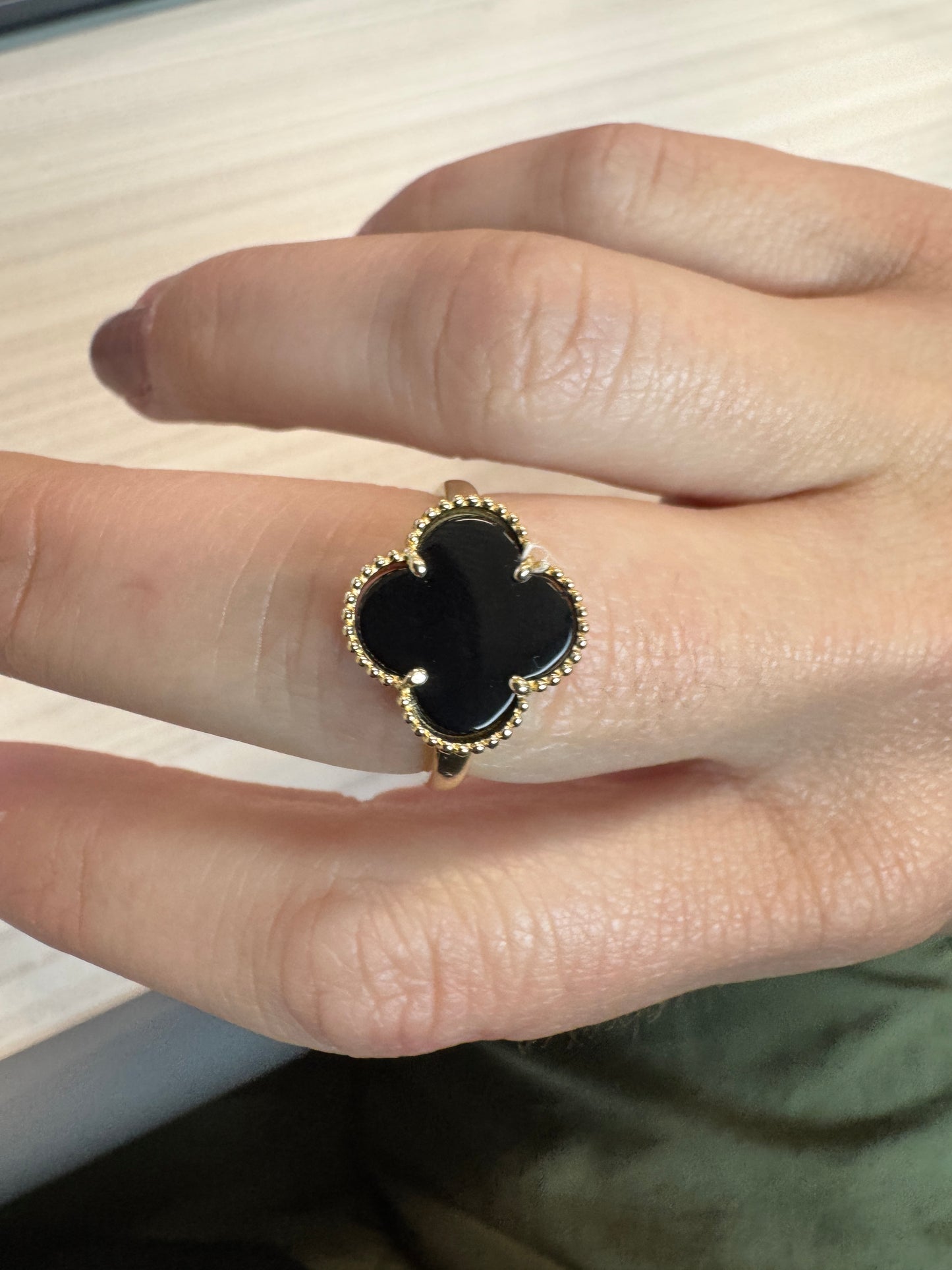 14K solid gold flower ring