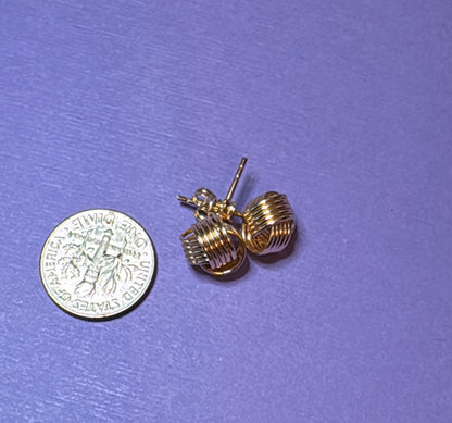14K solid gold knot earrings