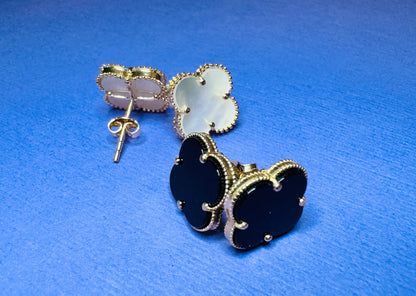 14K clover earrings