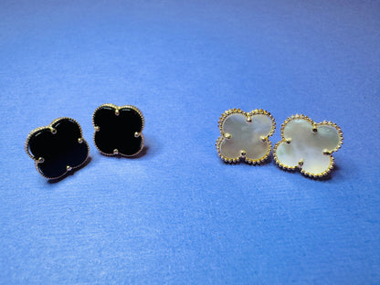 14K clover earrings